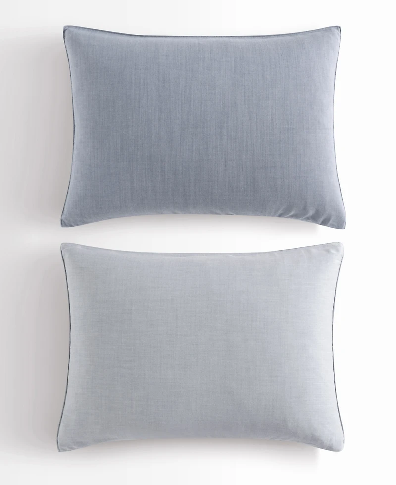 Calvin Klein Tencel Reversible Solid 3 Piece Duvet Cover Set, Queen