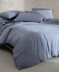 Closeout! Calvin Klein Organic Earth Solid Cotton Sateen 3 Piece Duvet Cover Set