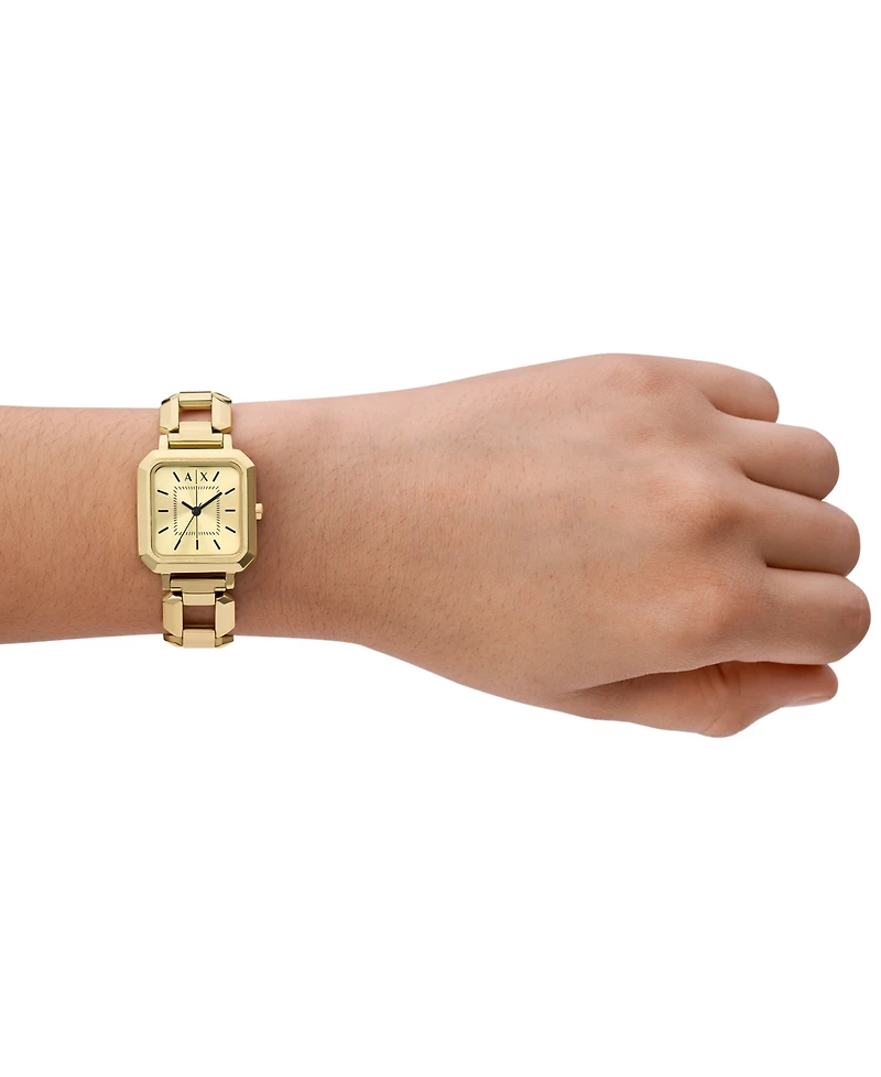 A|X Armani Exchange Women's Three Hand Gold-Tone Stainless Steel Watch 27mm