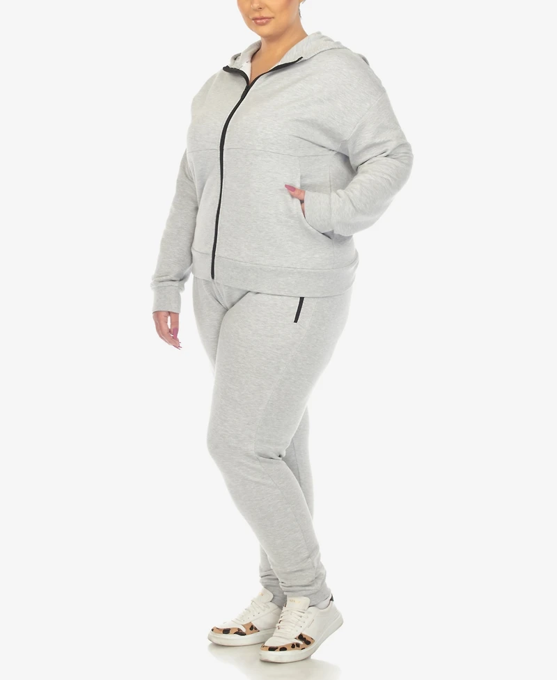 White Mark Plus Fleece Lined 2 Pc Tracksuit Set