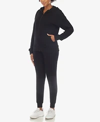White Mark Women's Fleece Lined 2-Pc. Tracksuit Set