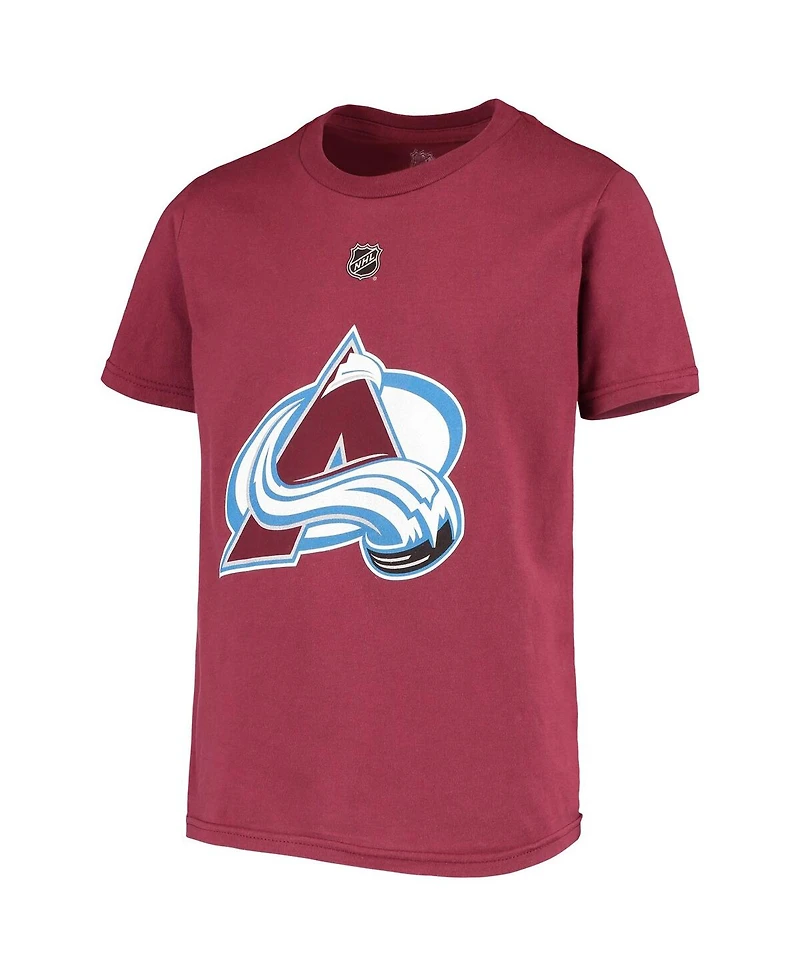 Big Boys Cale Makar Burgundy Colorado Avalanche Player Name and Number T-shirt