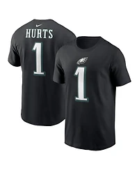 Men's Nike Jalen Hurts Black Philadelphia Eagles Player Name and Number T-shirt