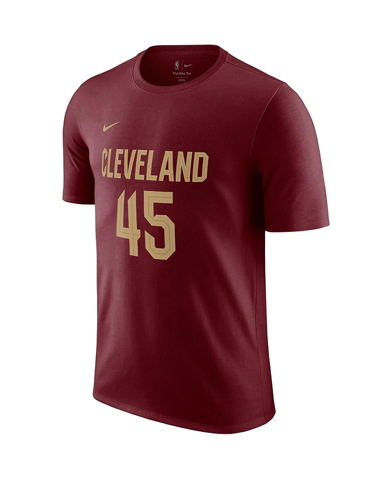 Men's Nike Donovan Mitchell Burgundy Cleveland Cavaliers Icon 2022/23 Name and Number T-shirt