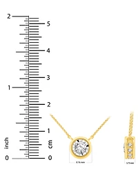 Diamond Miracle Plate Bezel Pendant Necklace (1/2 ct. t.w.) in 14k Gold, 16" + 2" extender in 14k Two-Tone Gold
