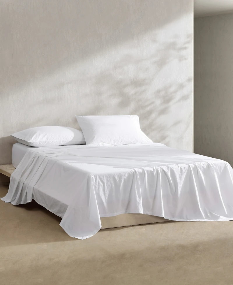 Closeout! Calvin Klein Washed Cotton Percale 4-Pc. Sheet Set