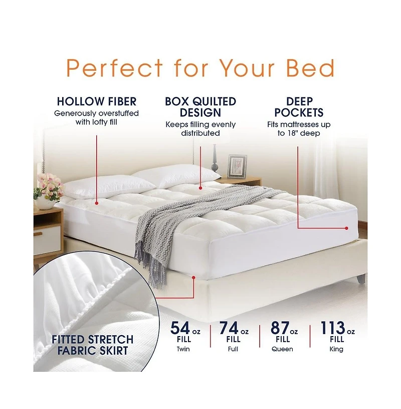 Cheer Collection Ultra Soft Mattress Topper | Silky Smooth and Plush Hypoallergenic Mattress Pad Queen