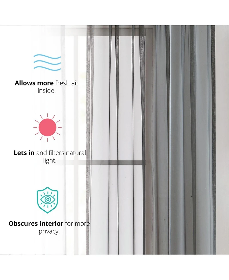 Hlc.me 2 Pack Sheer Voile Window Curtain Sheer Panels