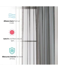 Hlc.me 2 Pack Sheer Voile Window Curtain Sheer Panels