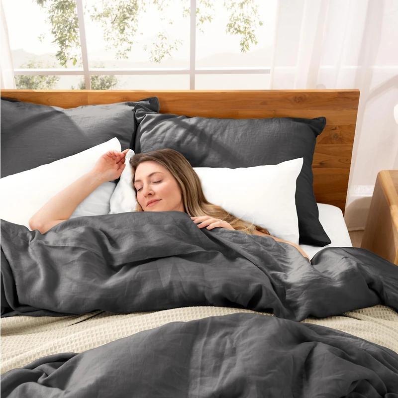 Bare Home Linen Duvet Cover Set King/California King