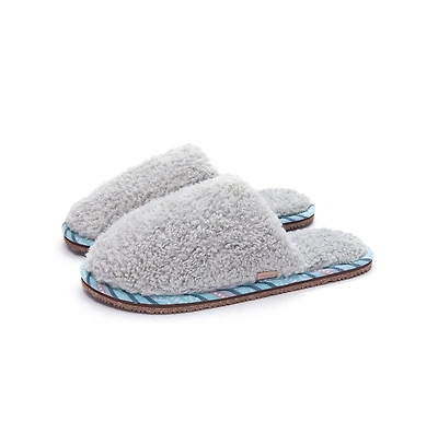 Feelgoodz Women's Faux Sherpa Mule Slipper Indoor / Outdoor House Shoes