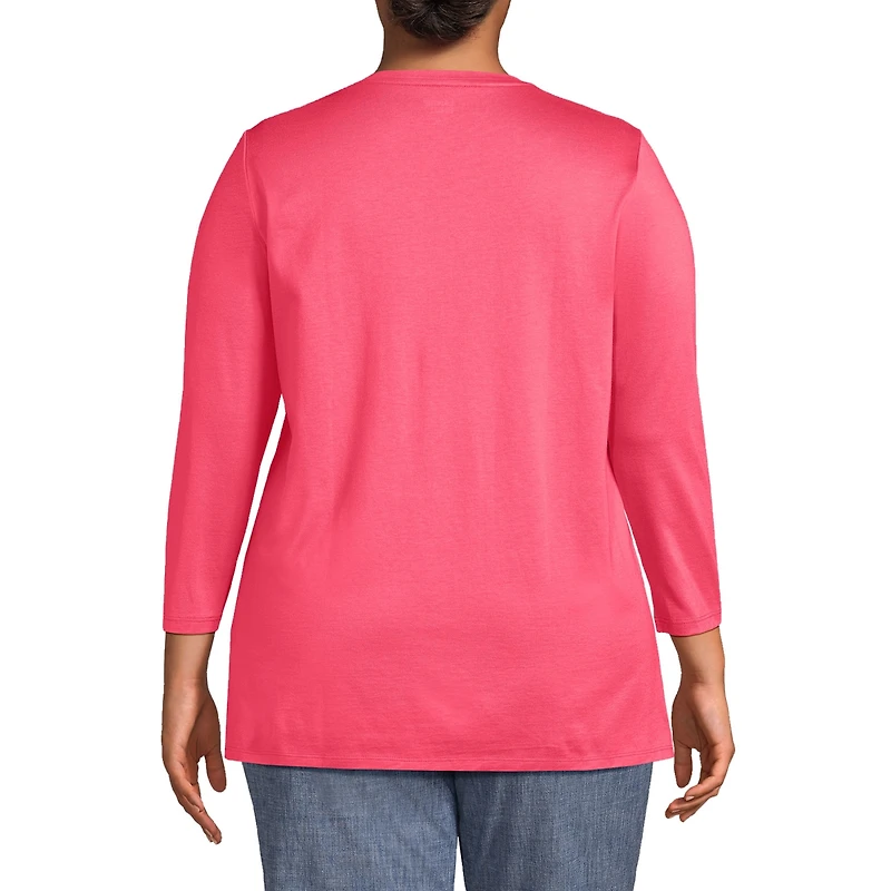 Lands' End Women's Plus 3/4 Sleeve Cotton Supima Tunic