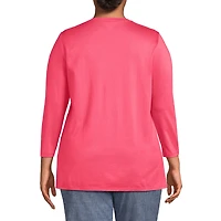 Lands' End Women's Plus 3/4 Sleeve Cotton Supima Tunic