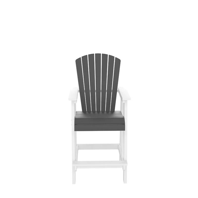 Streamdale Hdpe Bar Chair, White + Gray, Set Of 2