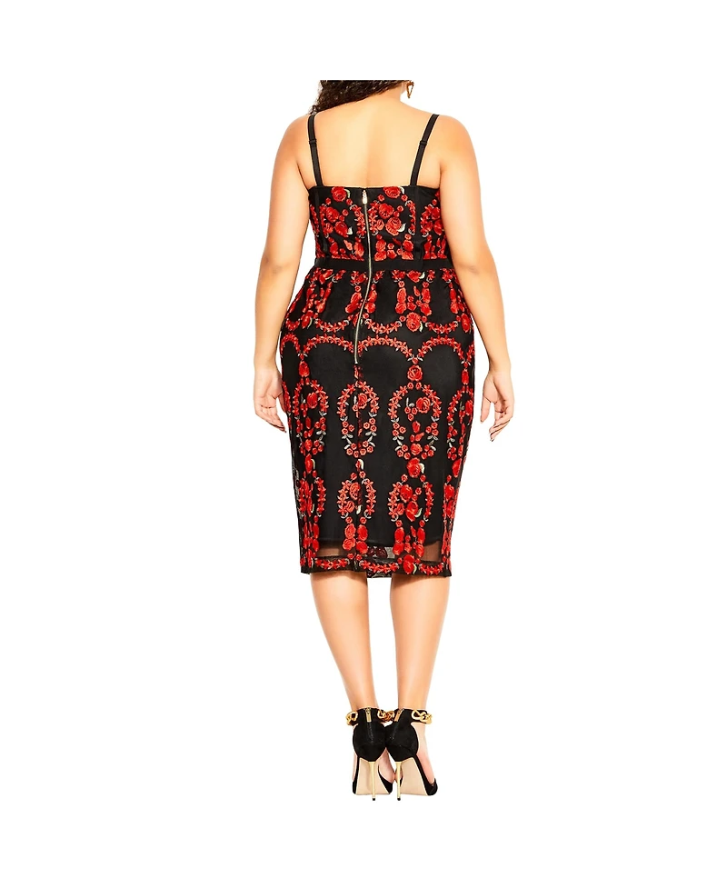 City Chic Plus Dolce Rose Dress