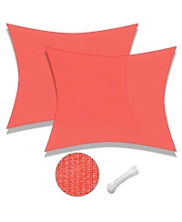 2 Pack 20x16 Ft 97% Uv Block Rectangle Sun Shade Sail Hdpe Cover Net Canopy Park