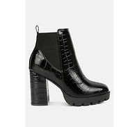 Women's foxy faux leather croc Chelsea boots