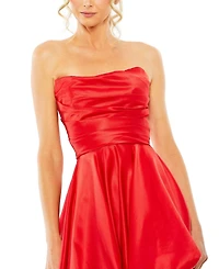 Mac Duggal Women's Strapless Ruched High Low Gown