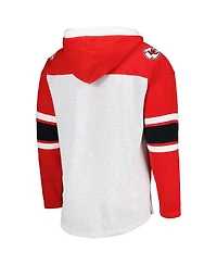 Men's '47 Brand Kansas City Chiefs Heather Gray Gridiron Lace-Up Pullover Hoodie