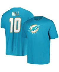 Men's Fanatics Tyreek Hill Aqua Miami Dolphins Big and Tall Player Name Number T-shirt