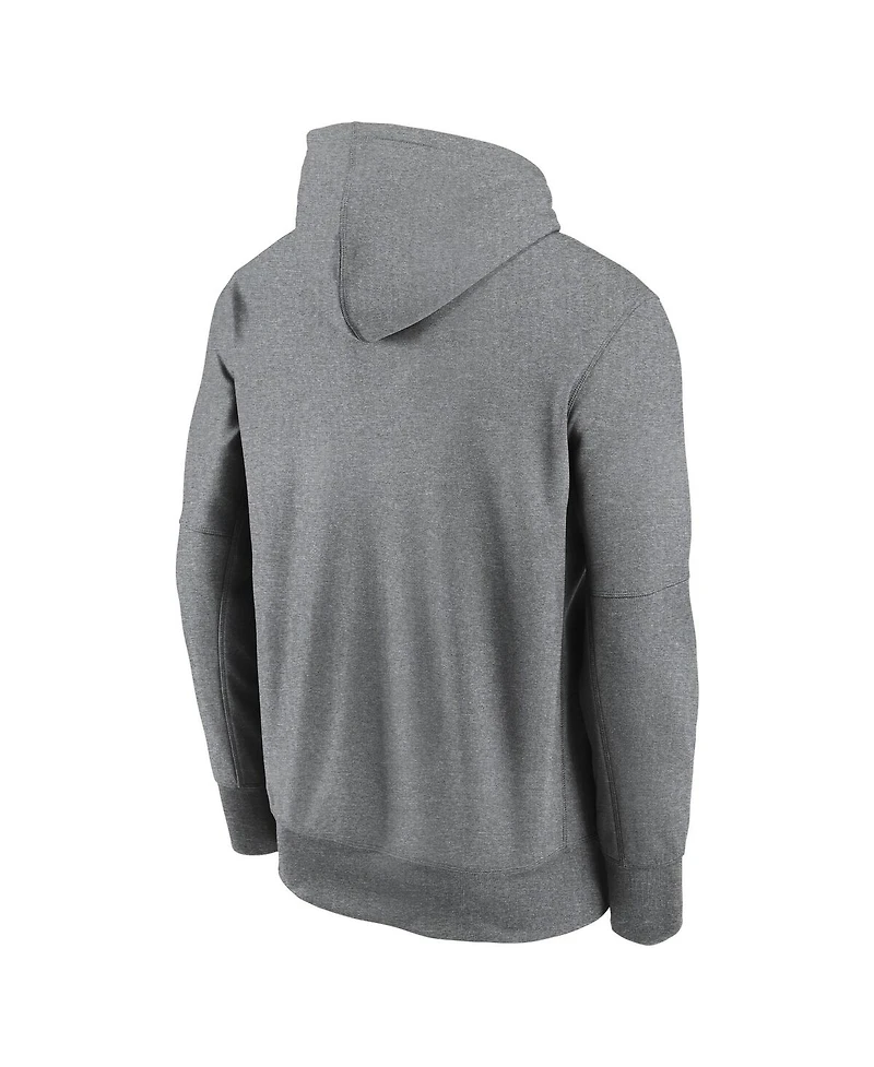 Men's Nike Heathered Gray Washington Commanders Performance Pullover Hoodie