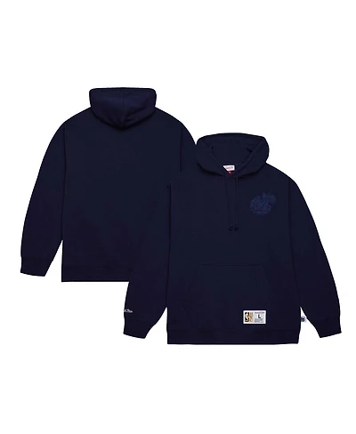 Men's Mitchell & Ness Navy Dallas Mavericks Hardwood Classics Tonal Pullover Hoodie