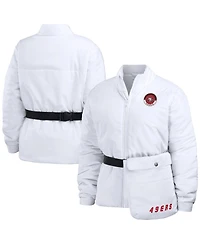 Women's Wear by Erin Andrews White San Francisco 49ers Packaway Full-Zip Puffer Jacket