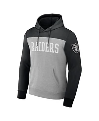 Men's Nfl x Darius Rucker Collection by Fanatics Heather Gray Las Vegas Raiders Color Blocked Pullover Hoodie