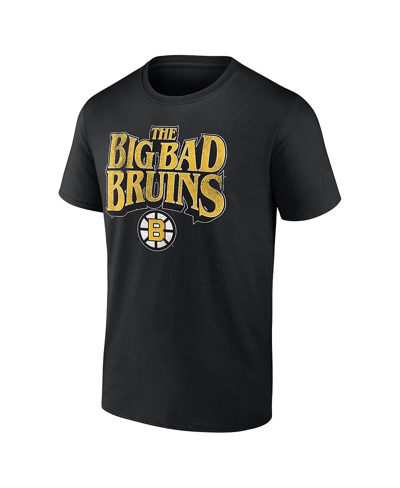 Men's Fanatics Black Distressed Boston Bruins Centennial The Big Bad Bruins T-shirt
