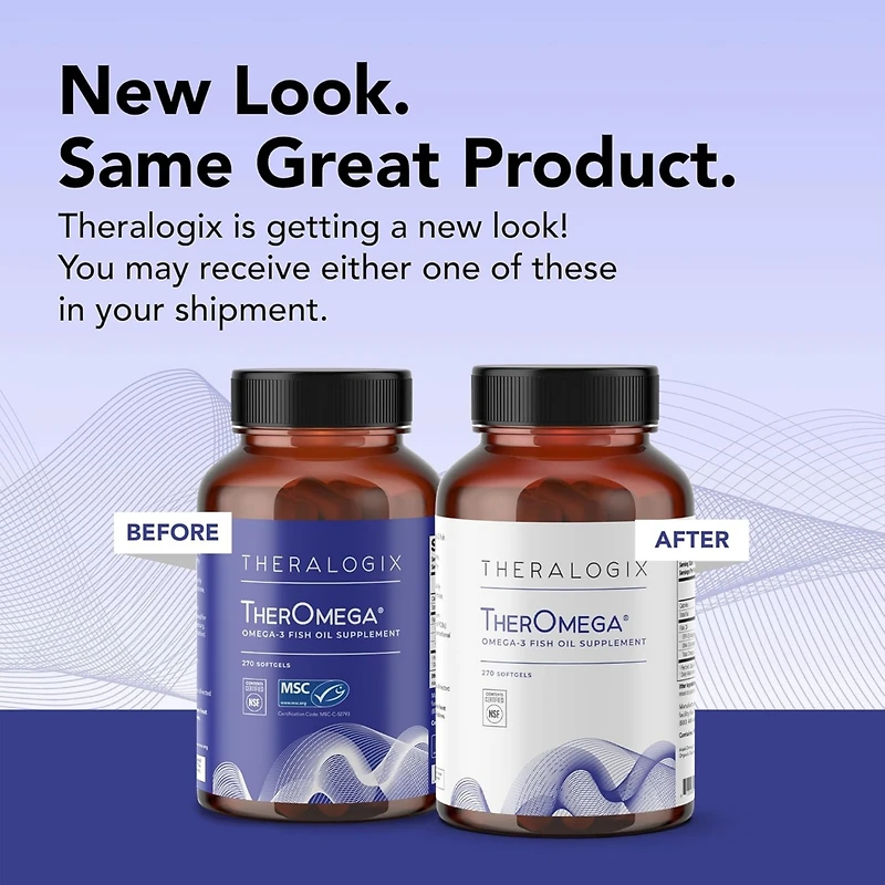 Theralogix TherOmega Omega-3 Fish Oil - Heart and Brain Health, Nsf Certified