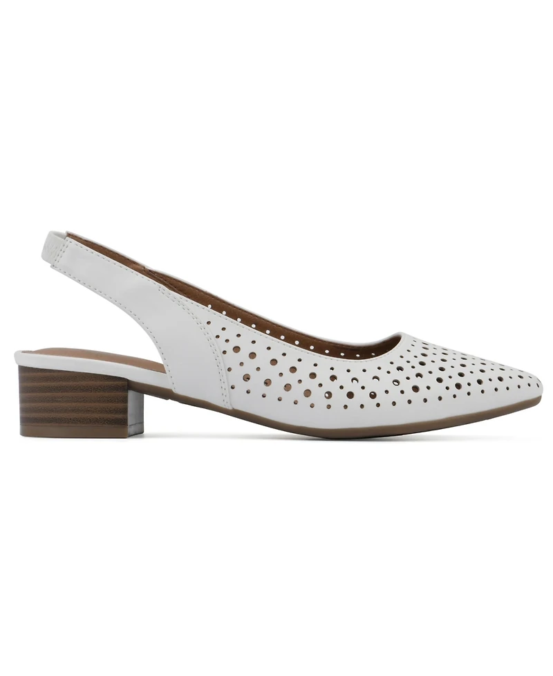 White Mountain Women's Boronic Block Heel Slingbacks