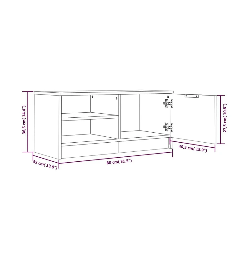 Tv Stand Sonoma Oak 31.5"x13.8"x14.4" Engineered Wood
