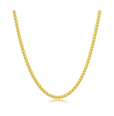 Diamond cut Franco Chain 2.5mm Sterling Silver or Gold Plated Over Sterling Silver 20" Necklace