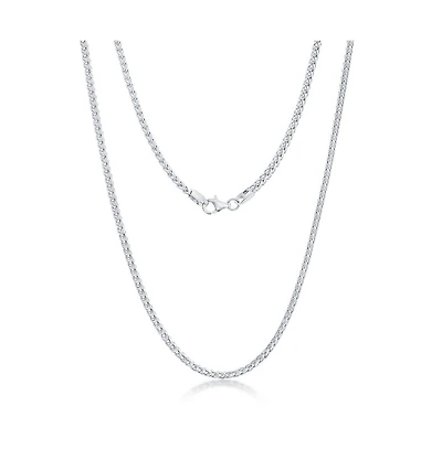 Diamond cut Franco Chain 2.5mm Sterling Silver or Gold Plated Over Sterling Silver 20" Necklace