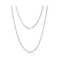 Diamond cut Franco Chain 2.5mm Sterling Silver or Gold Plated Over Sterling Silver 20" Necklace