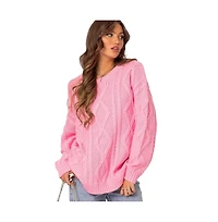 Edikted Women's Kennedy oversized cable knit sweater