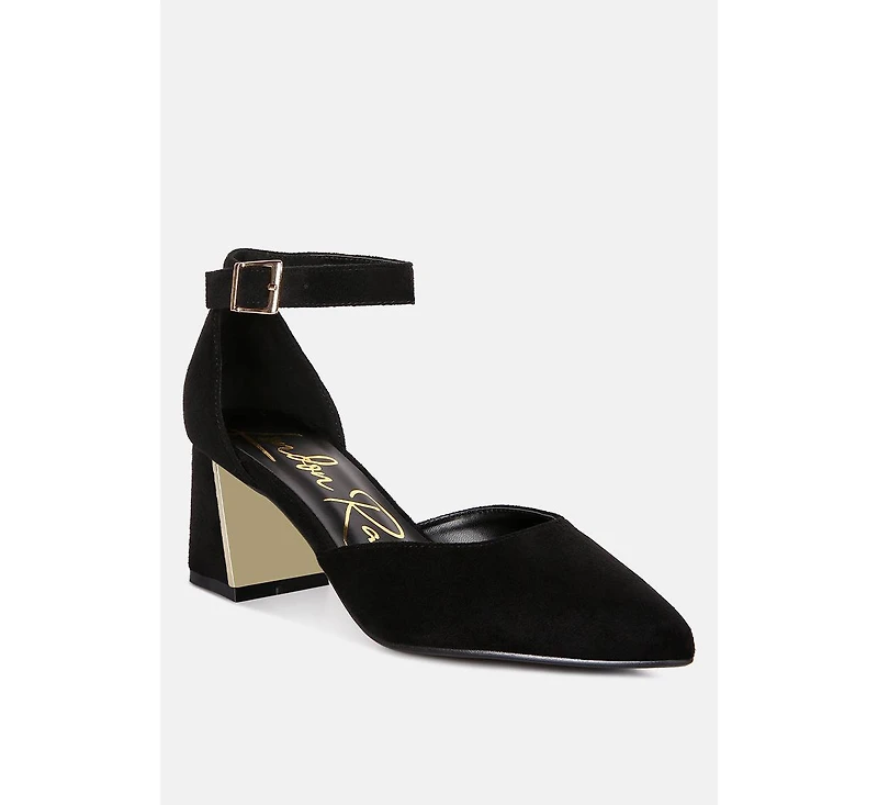 Womens rory metallic sling detail block heel sandals
