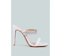 Womens Bandy Stieletto Heel Metal Stud Sandals