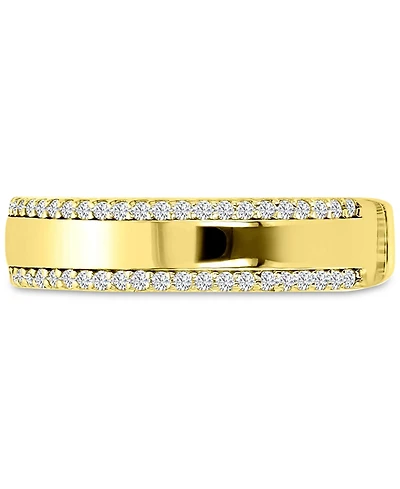 Cubic Zirconia Double Border Polished Band