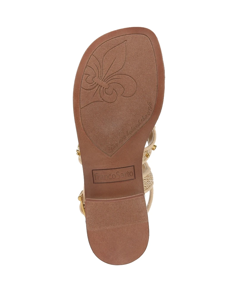 Franco Sarto Women's Ina 2 Toe Loop Ankle Strap Stacked Heel Sandals