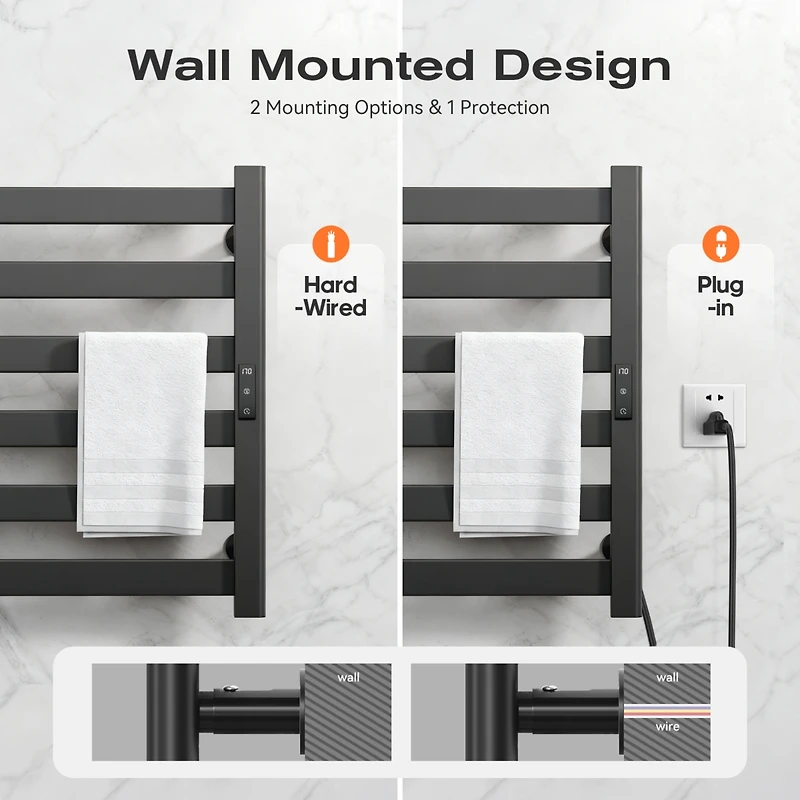Bathroom Wall Cabinet with Towel Bar and Adjustable Shelf