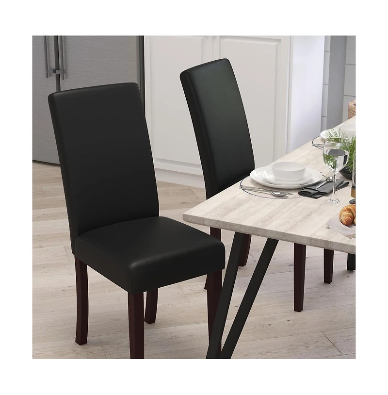 Vallia Series Set Of 4 Panel Back Parson'S Chairs For Kitchen, Dining Room And More