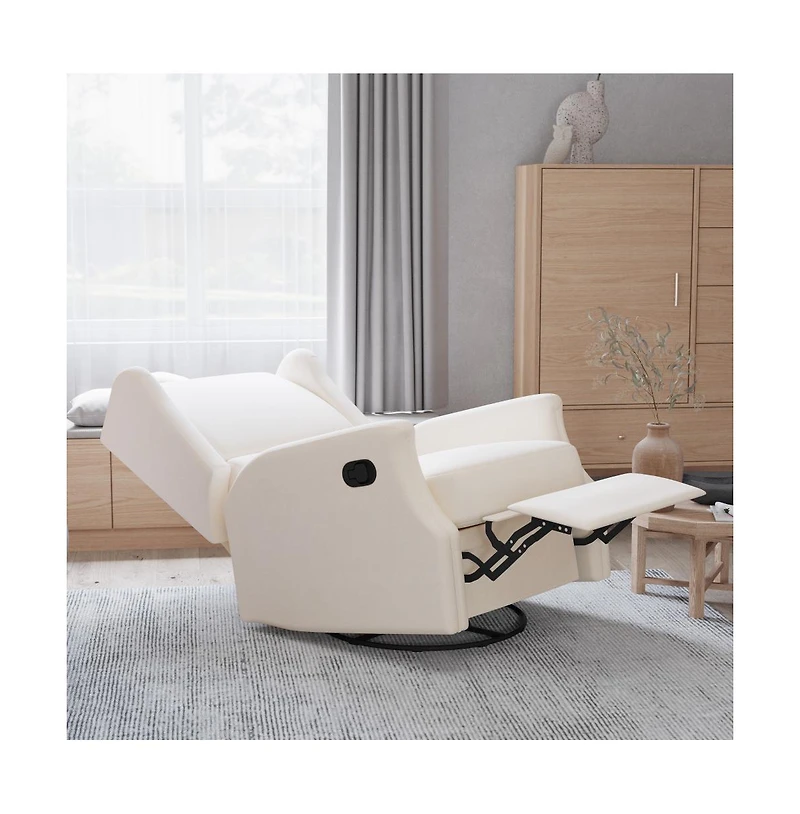 Abby 3-In-1 Wingback Manual Recliner Rocker Swivel Glider Chair
