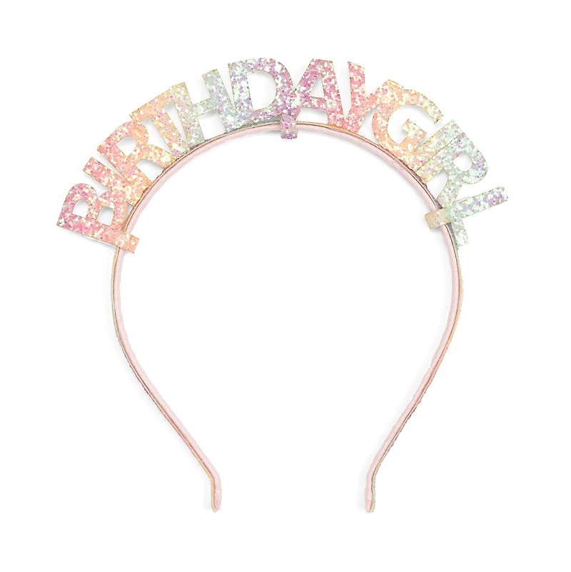 Child Girl's Pastel Rainbow Birthday Girl Headband