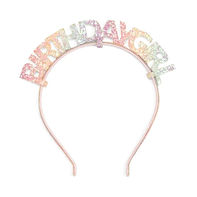 Child Girl's Pastel Rainbow Birthday Girl Headband