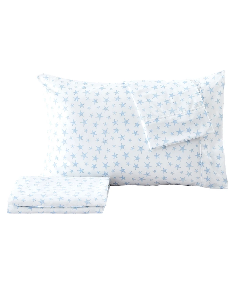 Premium Comforts Coastal Printed Microfiber -Pc. Sheet Set