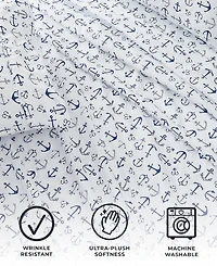 Premium Comforts Coastal Printed Microfiber -Pc. Sheet Set