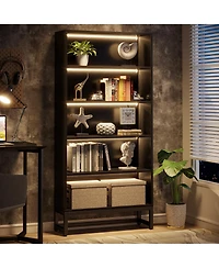Tribesigns Tall Bookcase and Bookshelf, 70.8" Large Bookcases Organizer with 5-Tier Storage Shelves for Living Room, Bedroom, Office