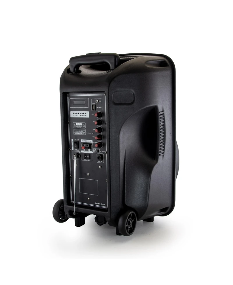 BeFree Sound 12 Inch 2500 Watt Bluetooth Portable Party Pa Speaker With Illuminating Lights and Usb/MicroSD/Aux-in/Fm Radio/DV12V Inputs