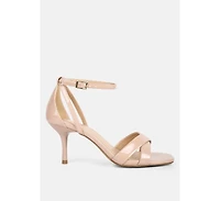 Womens Oraiku Faux Suede Cross Strap Heels